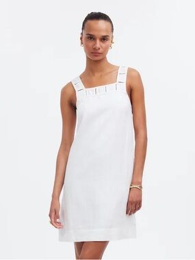 Madewell White Linen Tank Shift Dress